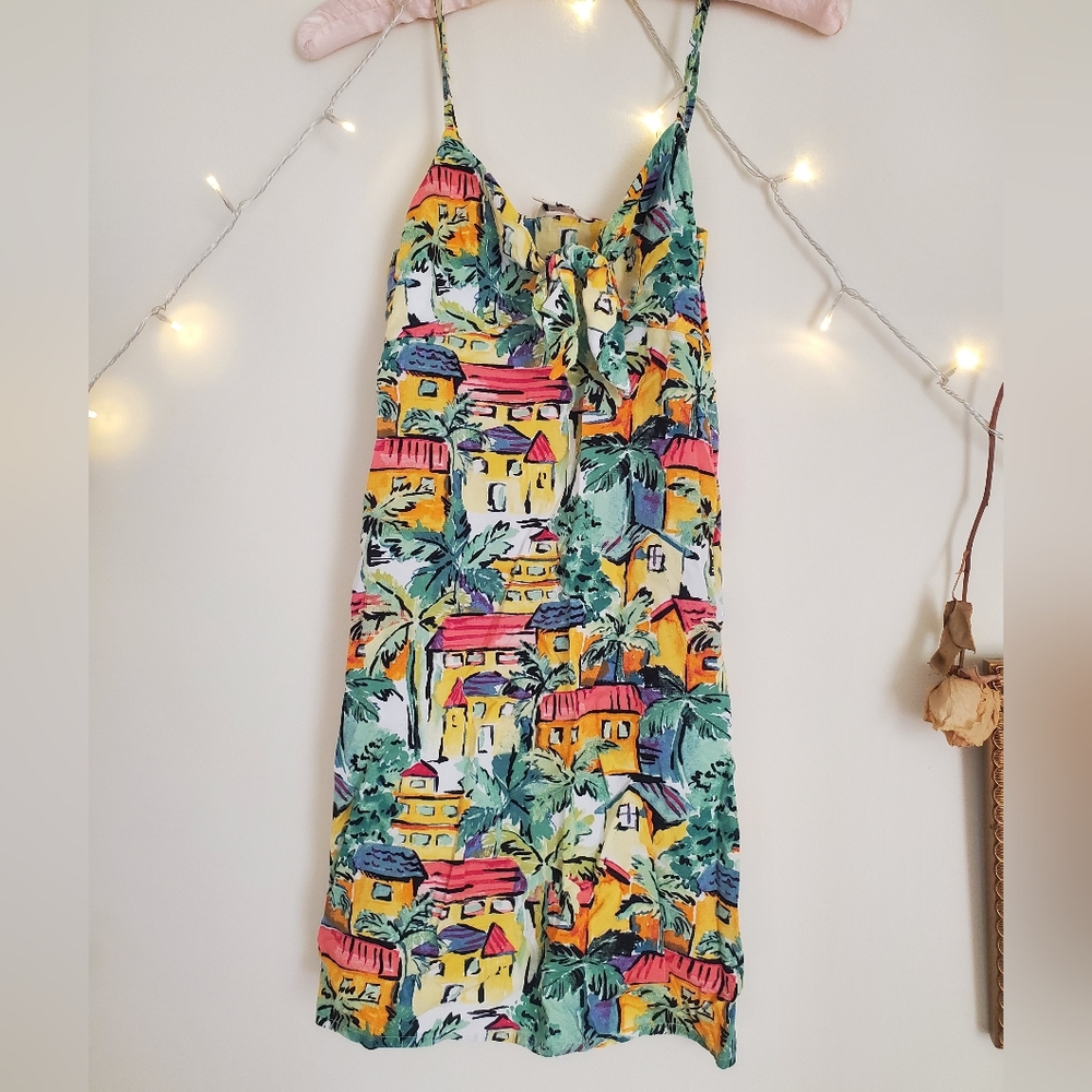Tropical European Printed Slip Dress Womens Small